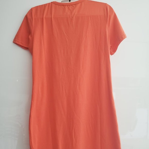 Orange Short Dress with Lace top Auxo Collection - Picture 2 of 3